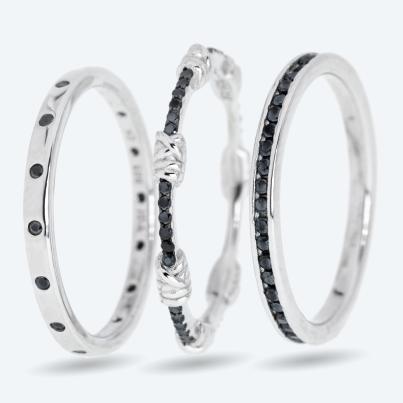 SET 3x Ringe 925 St. Silber Spinell