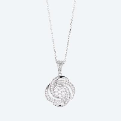 Anhänger mit Kette 925 St. Silber rhod. Zirkonia