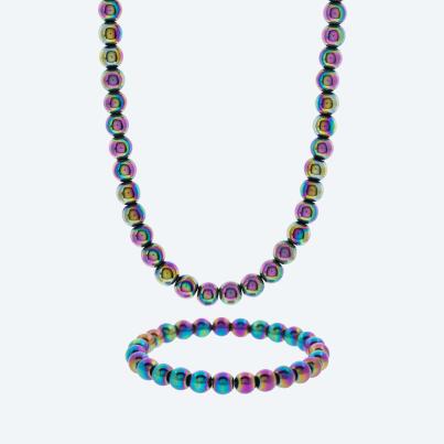 SET Kette+Armband Hämatit behandelt