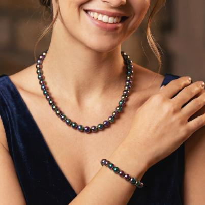 SET Kette+Armband Hämatit behandelt