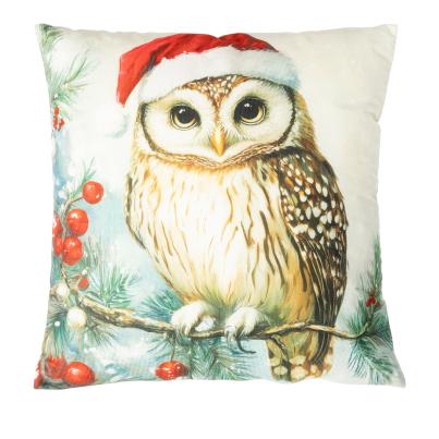 LED Kissen Weihnachtseule 40x40cm