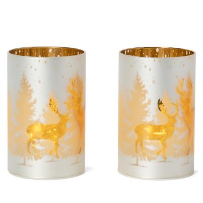 LED Windlichtset Weihnachtszauber 2tlg.