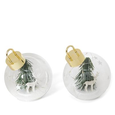 LED Kugelset Hirsch mit Tanne 2tlg.