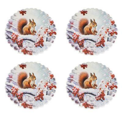 Tischdeckchen Eichhörnchen 4er Set 39cm