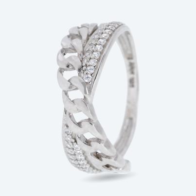 Ring 925 Sterling Silber rhodiniert Zirkonia
