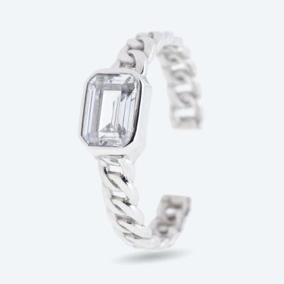 Ring 925 Sterling Silber rhodiniert Zirkonia