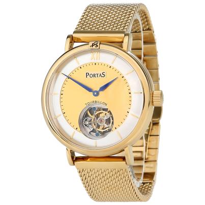 PortaS Tourbillion Handaufzug "Hevelius" Blattgold