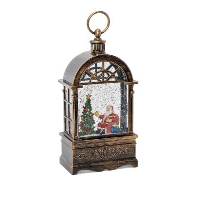 LED Laterne mit Schneekugel