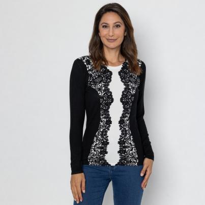 MILANO Design Pullover schwarz/ weiß