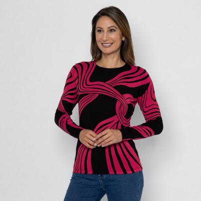 MILANO Design Pullover schwarz/ rot