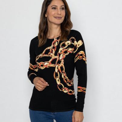 MILANO Design Pullover schwarz/ gold