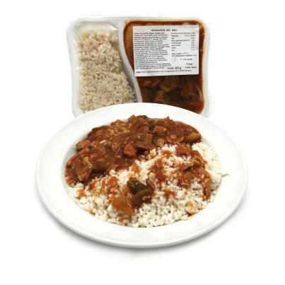 Schaschlik mit Reis