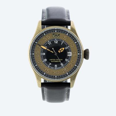 UMF Herren-Automatikuhr, gold-schwarz