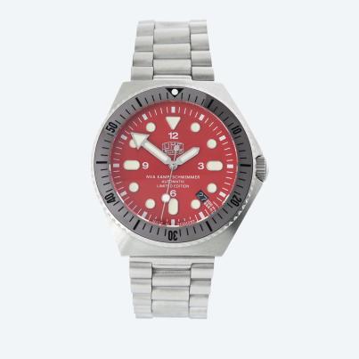 UMF Automatik-Taucheruhr "NVA Kampfschwimmer" rot