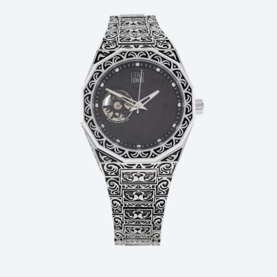 Leno Leontis Automatikuhr "Genua" schwarz