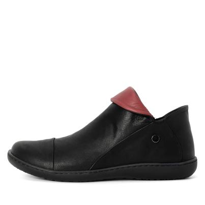 Andrea Conti Damen Lederslipper schwarz/bordo