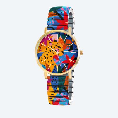 ChocoMoon Damenuhr "Flowery Leopard" Quarz