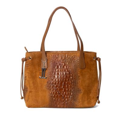 Luca Lorenzo Schultertasche kroko braun