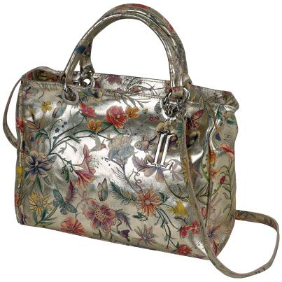 Luca Lorenzo Henkeltasche metallic Blumenmuster
