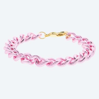 Panzerarmband Edelstahl vergoldet pink Lady