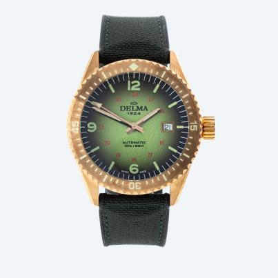 DELMA Herrenuhr "Cayman Bronze - Erde" grün