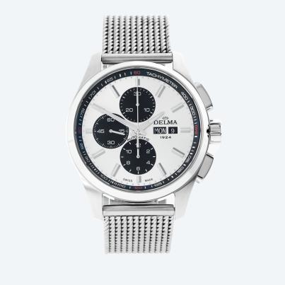 DELMA Herrenuhr "Klondike Sport" silber-schwarz