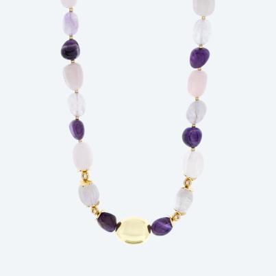 Collier Amethyst, Rosenquarz
