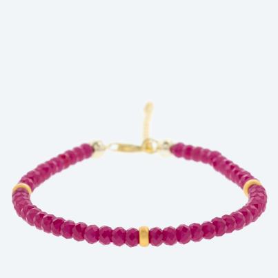 Armband Korund rubinfarbig