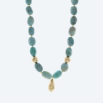 Collier Amazonit ca. 250 ct.