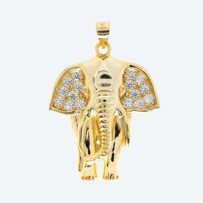 Anhänger Elefant 925 vergoldet