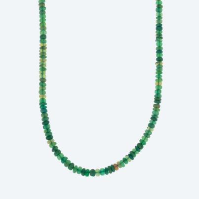 Collier Äthiopischer Opal grün behandelt