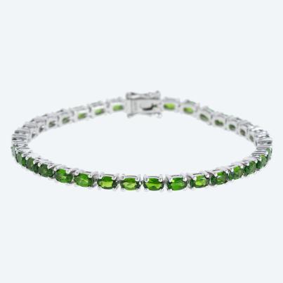 Armband 925 St. Silber rhodiniert Chromdiopsid