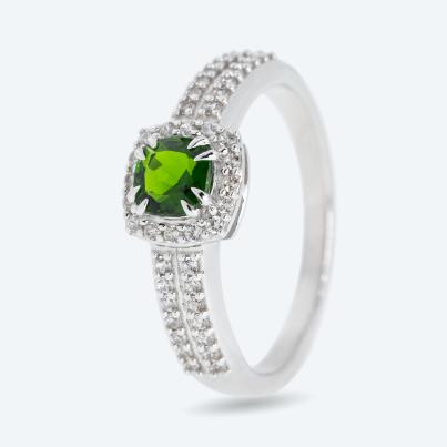 Ring 925 St. Silber rhodiniert Chromdiopsid
