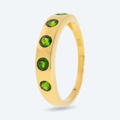 Ring 925 St. Silber vergoldet Chromdiopsid