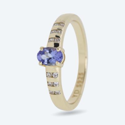 Ring 925 St. Silber vergoldet Tansanit