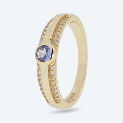 Ring 925 St. Silber vergoldet Tansanit