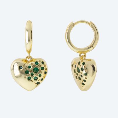 Creolen 925 St. Silber vergoldet Zirkonia grün