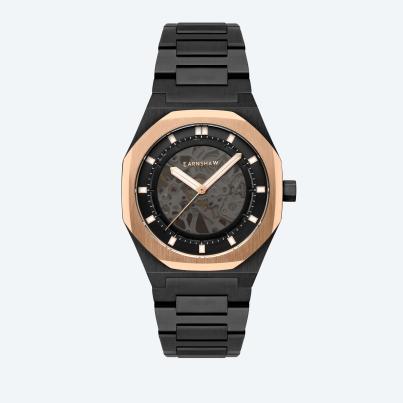 EARNSHAW Automatikuhr "Drake Skeleton" schwarz