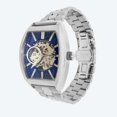EARNSHAW Automatikuhr "Beauchamp Skeleton" blau