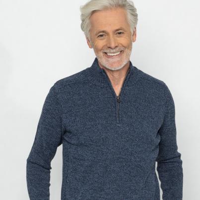 Herren-Pullover mit Troyerkragen marine