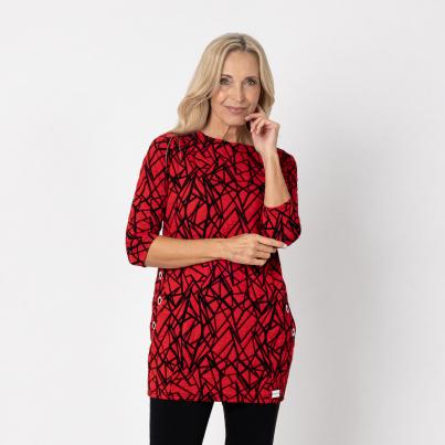 VANESSA STYLE Damen-Tunika rot/ schwarz