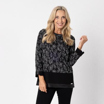 VANESSA STYLE Damen-Shirt schwarz/grau