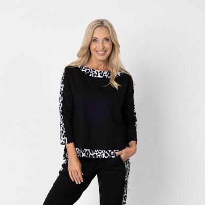 VANESSA STYLE Damen-Shirt schwarz/ weiß