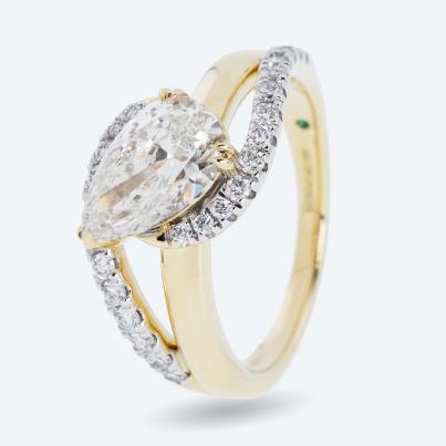 LG Ring 375 Gelbgold Diamanten