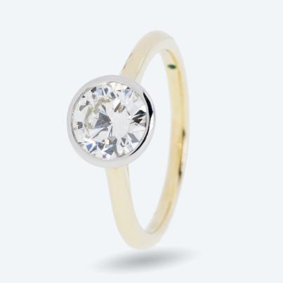 LG Solitärring 375 Gelbgold Brillant