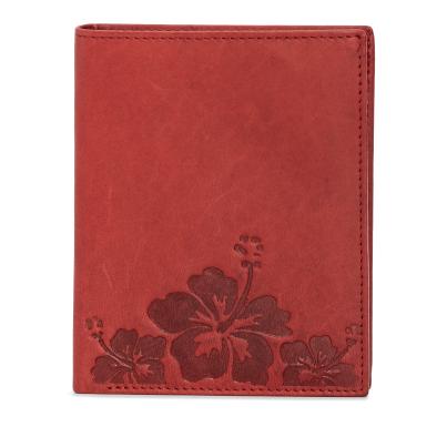 TESORO Lederbörse Hibiskus rot