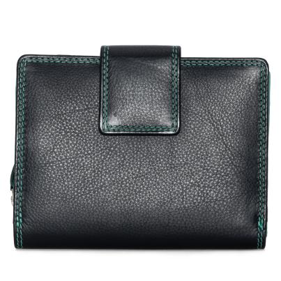 Lederbörse schwarz türkis