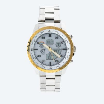 ETT Funk-Solar Herrenuhr "World Timer" weiß