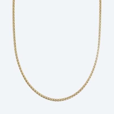 Popcornkette 585 Gelbgold ca. 45+5 cm