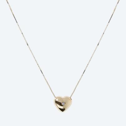 Anhänger Herz mit Kette 375 Gelbgold